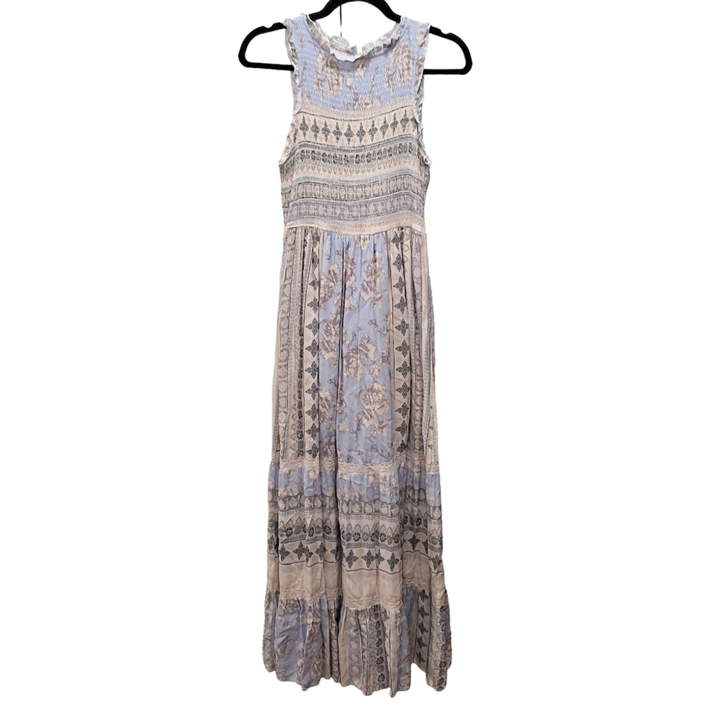 ✨2/$25 Altard State~Women Smock Neck Maxi Dress~Boho Sleeveless~Cottagecore~SM